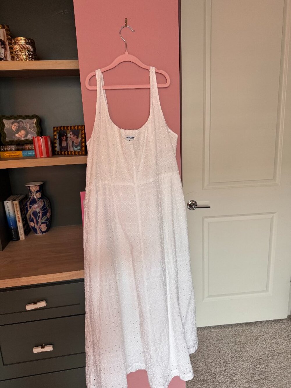 White eyelet midi dress size M